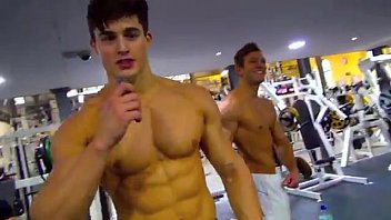 bodybuilders jerk off in shower